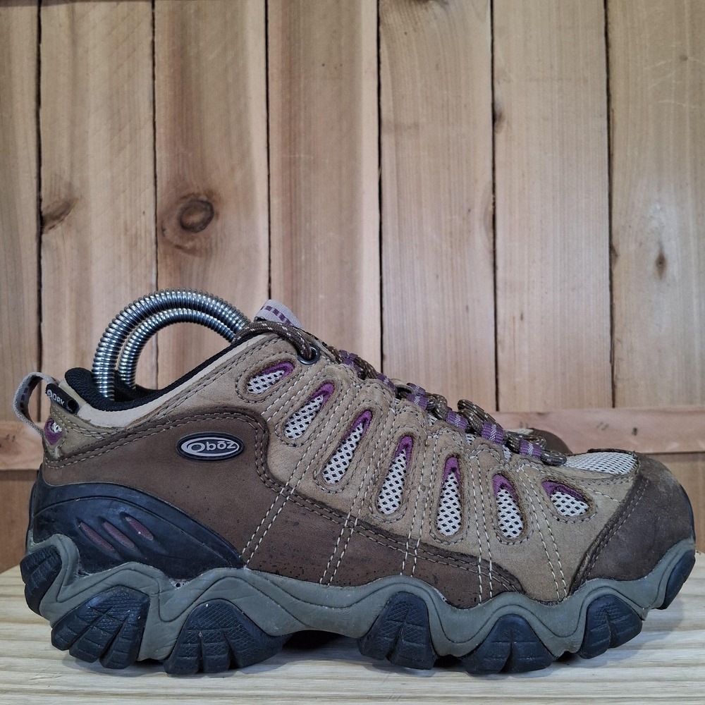 Oboz Sawtooth Low Hiking Shoes Womens 8.5 W Brown Suede Mesh Trail Waterproof - Picture 3 of 10